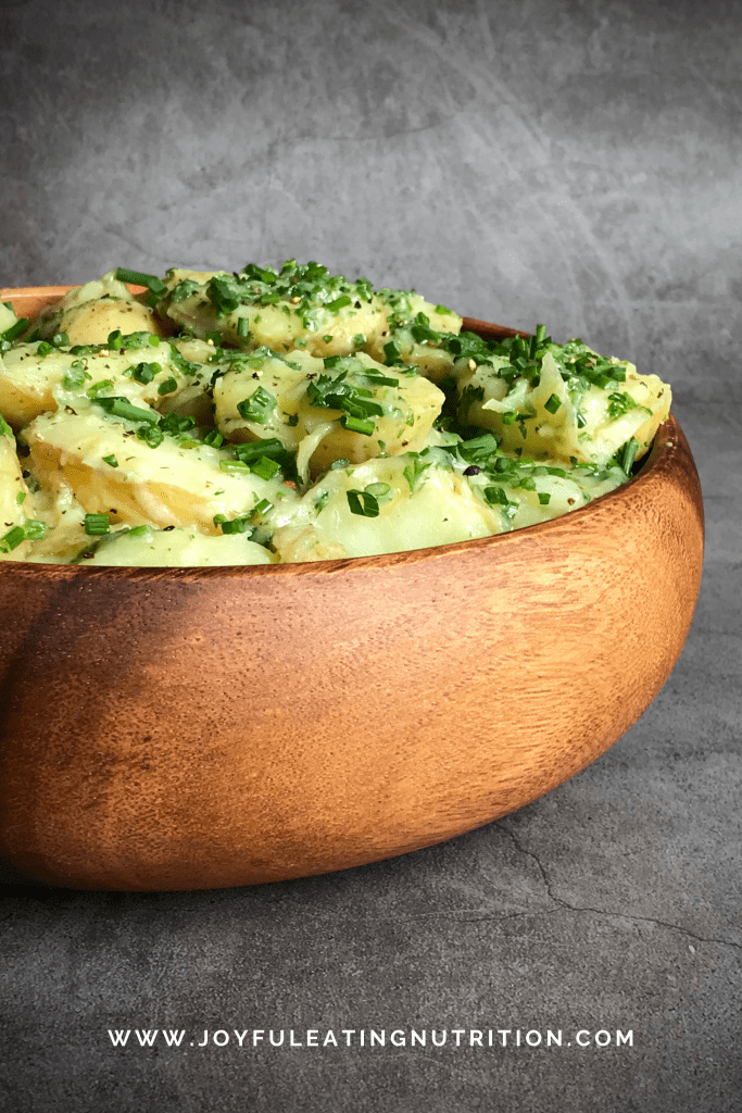 Side photo of herb potato salad