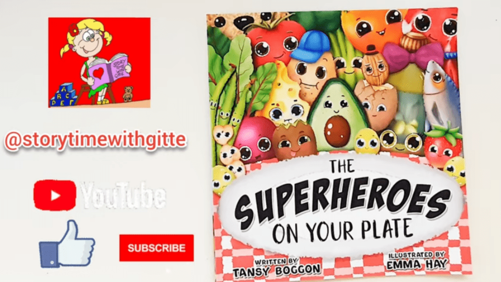 Screenshot of The Superheroes on Your Plate Read Aloud by Story Time with Gitte