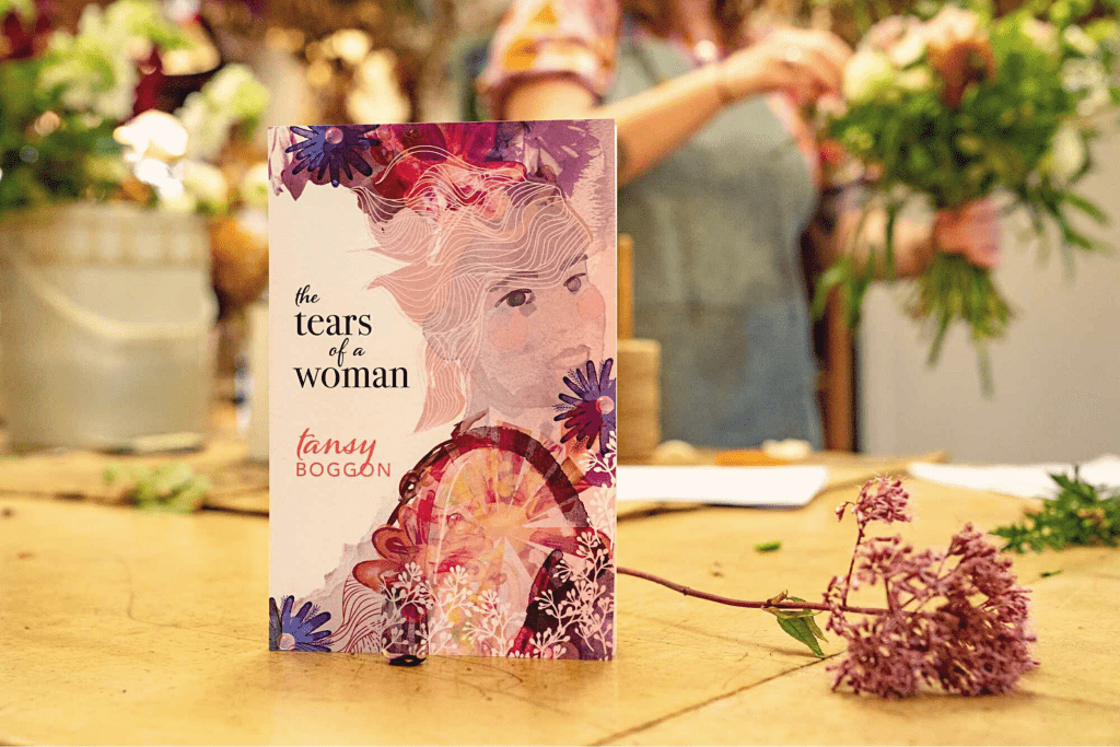 Photo of the novel The Tears of a Woman in a florist shop