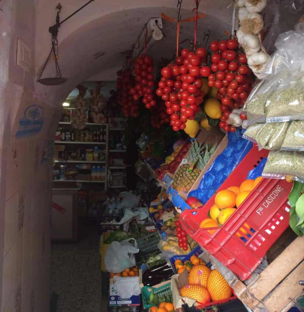 Eating an Mediterranean diet is easy when there are street stores like this one across Sardinia, which contains crates of fresh produce.